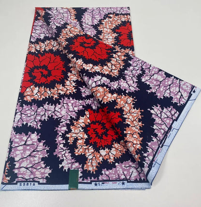 African Ankara Wax Print Fabric - 100% Cotton Soft Nigerian Real Wax Material for Women’s Party Dresses