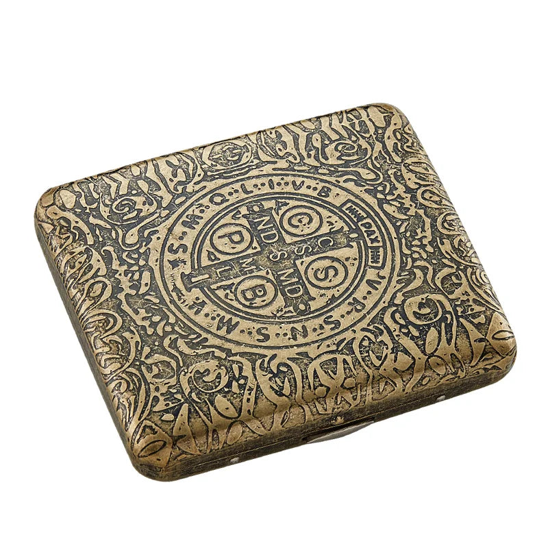 Retro Cigarette Case - Portable 20-Capacity Metal Cigarette Storage Box & Smoking Accessory
