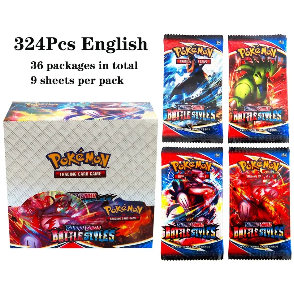 324pcs Pokemon TCG Booster Box - Sword & Shield Fusion Strike Trading Card Packs Display Set with 36 Booster Packs