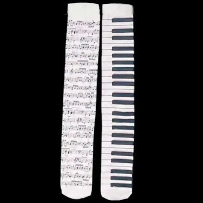 Y2K Punk Graffiti Thigh-High Socks - White Harajuku Over-Knee Stockings for Cosplay, Kawaii & Streetwear