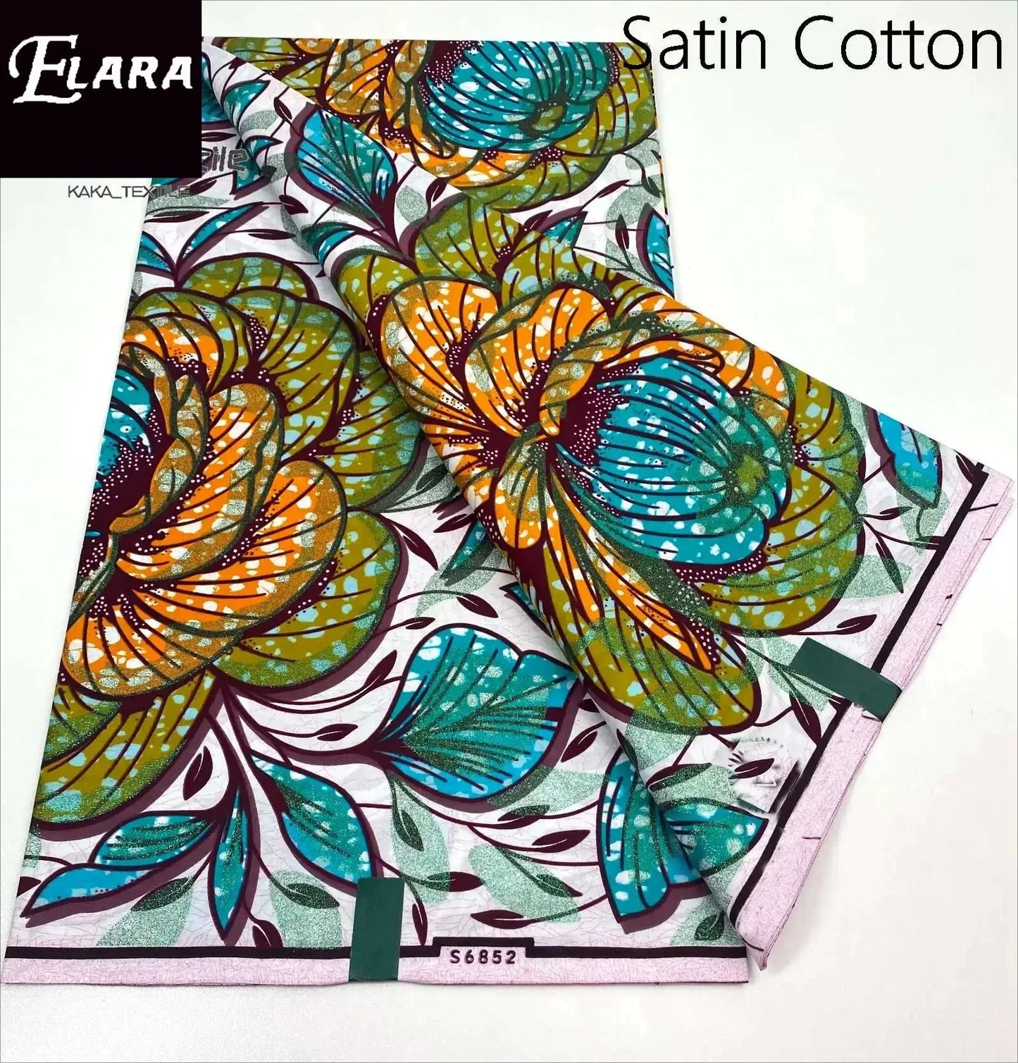 African Real Wax Print Fabric - Grand Original Ankara Blue Cotton Wax Material 6 Yards for Stylish Dresses & Uniforms