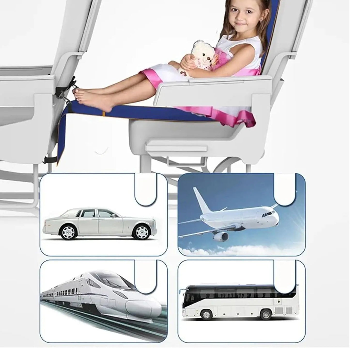Car Travel Hammock - Portable Footrest & Sleeping Bed for Adults and Children