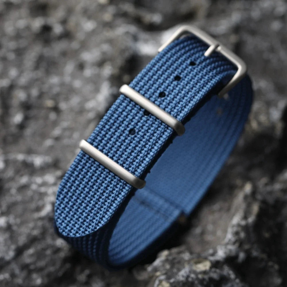Ribbed Nylon Watch Strap - 18mm 20mm 22mm Military Style Replacement Watchband