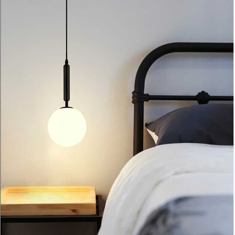 XCLuuHY Nordic Pendant Light - Modern Glass Ball Hanging Lamp for Living Room, Bedroom & Dining Room Decor