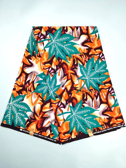 African Real Wax Ankara Fabric - 100% Cotton 6 Yards Nigerian Print Party Dress Sewing Material
