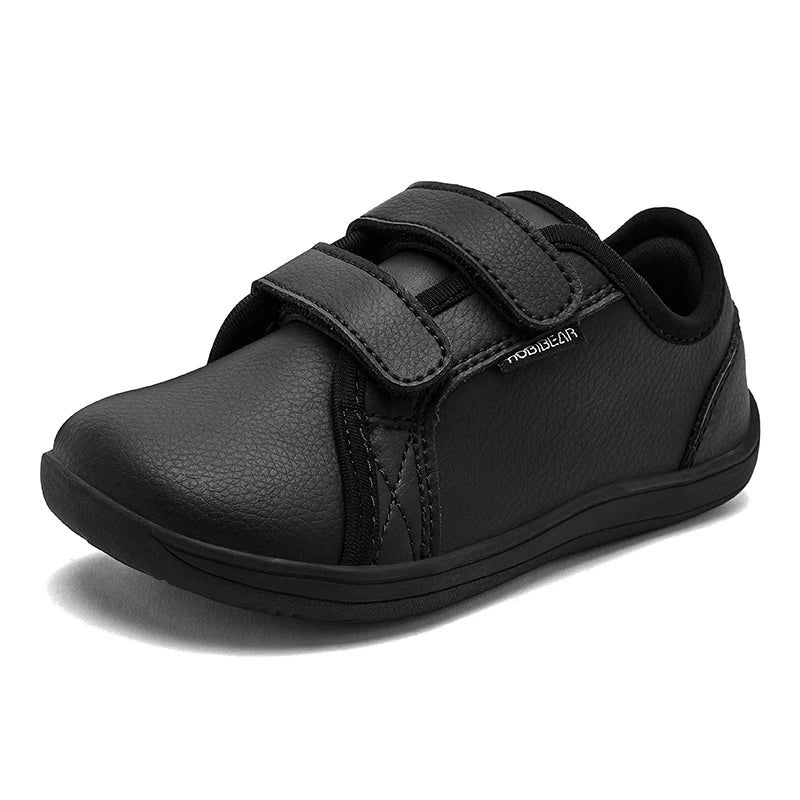 HOBIBEAR Kids Barefoot Shoes – Wide Toe Minimalist Lightweight Sneakers with Hook & Loop Artificial Leather for Boys and Girls