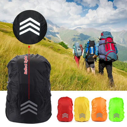 Outdoor Reflective Backpack Rain Cover – Waterproof Safety Cover for Cycling, Hiking & Climbing, Fits 18-45L Bags