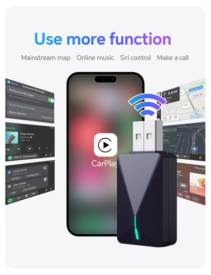 2025 Wireless Android Auto Adapter — Wired to Wireless CarPlay Smart Box with USB Plug & Play, WiFi Auto Connection & Online Upgrade