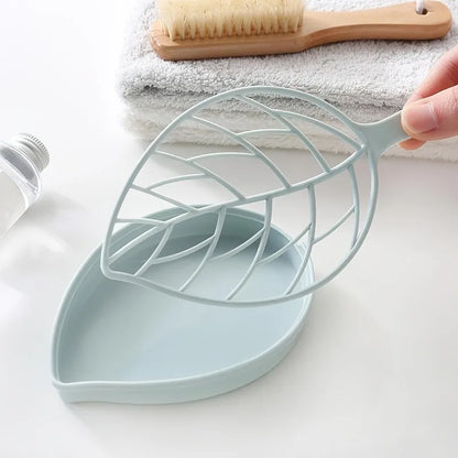 Leaf-Shaped Soap Dish - 2-Layer Drainage Soap Holder Box for Bathroom Shower and Home Accessories