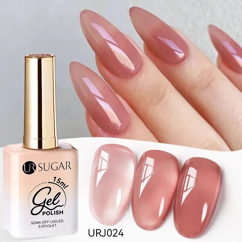 UR SUGAR 15ml Jelly Gel Polish - Milky White Translucent UV Soak Off Nail Art Varnish