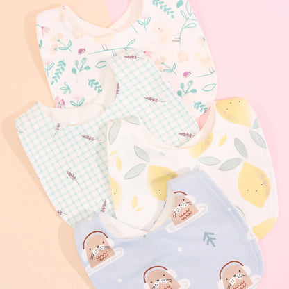Cotton Baby Bib Set - Adjustable Soft Infant Feeding Bibs Burp Cloths Bandana Scarf for Boys & Girls