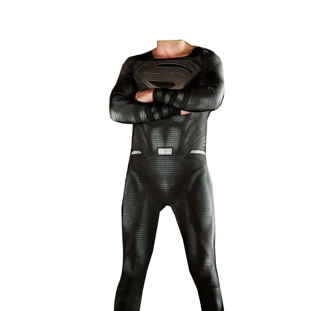Adults Man of Steel Cosplay Costume – Superhero Zentai Bodysuit Jumpsuit for Halloween & Parties