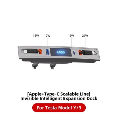 27W Quick Charger USB Hub – Intelligent Docking Station & Splitter for Tesla Model 3 & Model Y