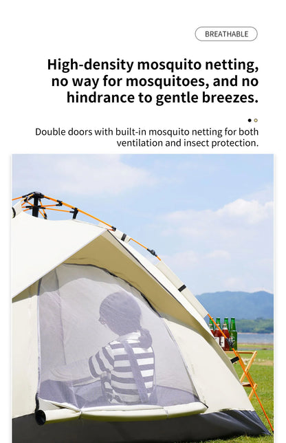 Outdoor Folding Tent – Fully Automatic Quick Open, 3-4 Person Self-Driving Camping Tent, Rain & Sun Proof, Portable