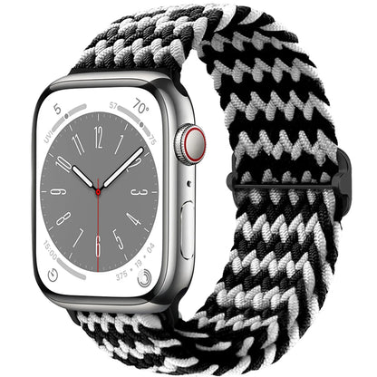 Braided Solo Loop Apple Watch Ultra Band – Elastic Nylon Adjustable Sport Bracelet Strap for iWatch SE, Series 3–9 (38mm–49mm)