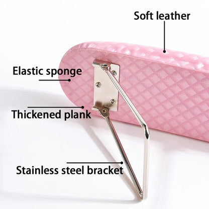 Waterproof Plaid Leather Nail Arm Rest Pillow – Soft Manicure Wrist Support Cushion