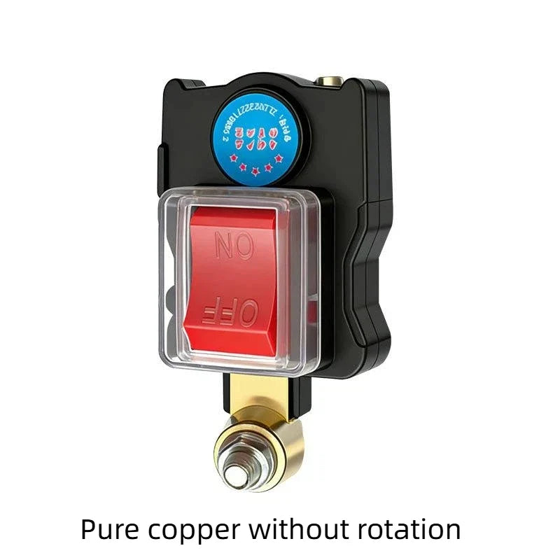 Car Battery Disconnect Switch - 12V/24V Heavy-Duty Master Power Cut-Off with Digital Voltage Display
