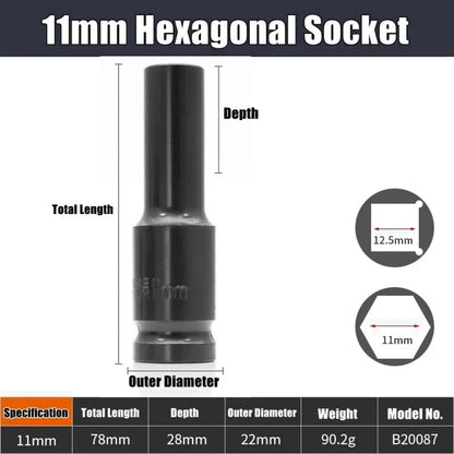 1/2-Inch Drive Impact Socket Set - 10-Piece 6-Point Metric Carbon Steel Sockets with Storage Case