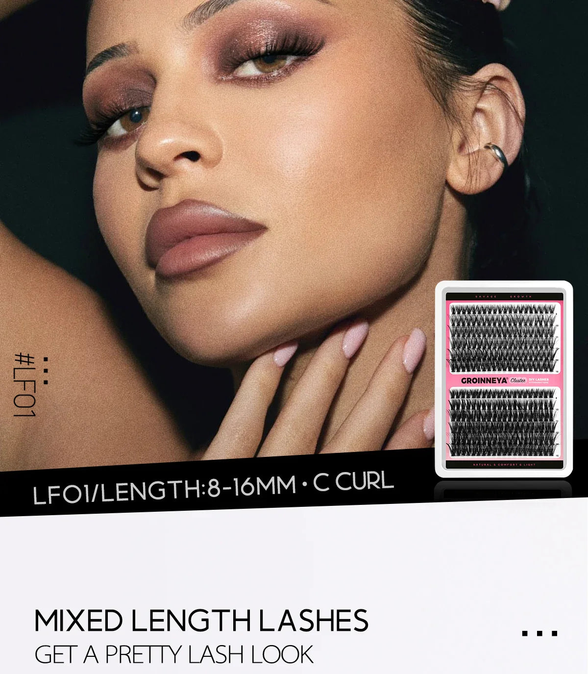 Lash Clusters Extension Kit – Fake Eyelashes Set with Lash Bond, Seal, and Applicator Tool for Makeup