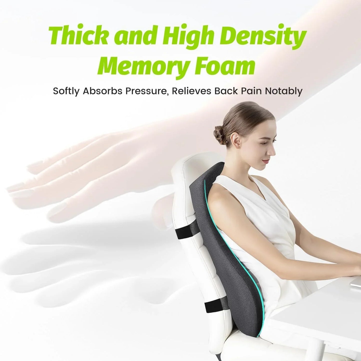 Breathable Lumbar Support Pillow for Office Chair – Comfortable Back Support Cushion for Recliner & Ergonomic Backrest Use