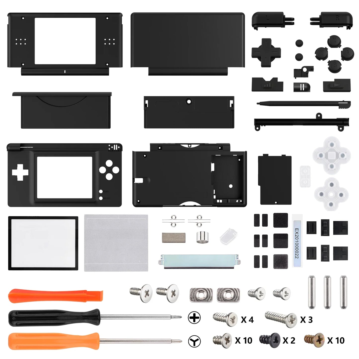 eXtremeRate Replacement Full Housing Shell for Nintendo DS Lite – Case Cover with Buttons & Screen Lens for NDSL