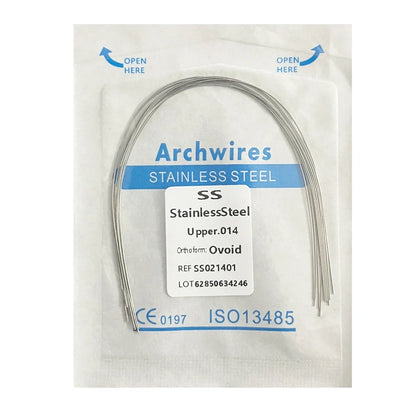 10PCS Dental Orthodontic Arch Wire Set - Stainless Steel Round & Rectangular Dentist Ovoid Form Material
