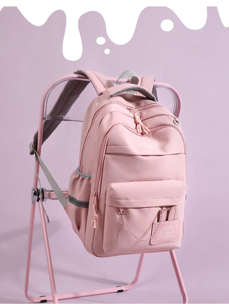 Girls’ School Backpack | Purple & Pink Large Capacity Bookbag for Kids, Primary Students Gift