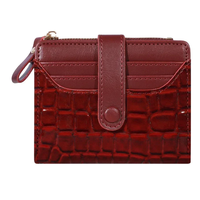 Elegant Women’s Multi-Card Wallet – Secure Double Zip PU Leather Clutch with Crocodile Texture and Stylish Storage