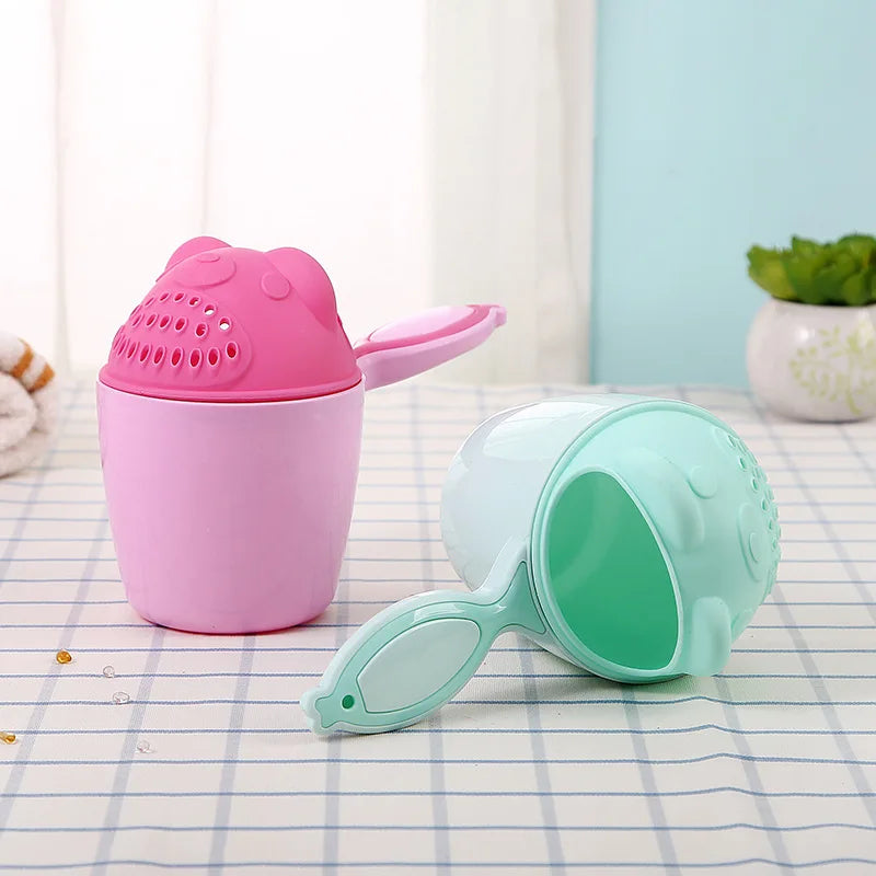 Baby Cartoon Bear Bath Cup - Cute Newborn Shower Rinse Spoon for Kids Shampoo & Bathing