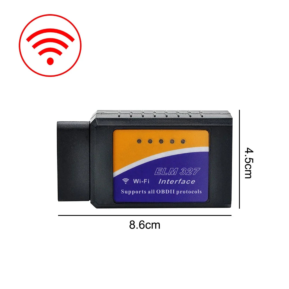 ELM327 OBD2 Scanner - WiFi & Bluetooth Car Diagnostic Code Reader for Android iOS
