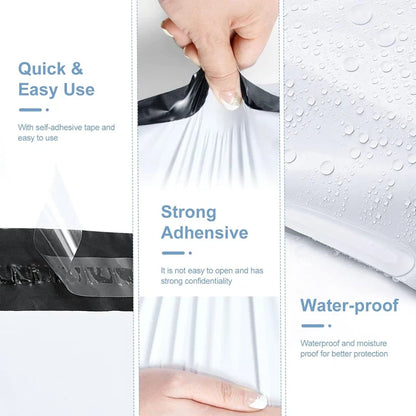 50PCS White Courier Bags – Self-Adhesive Plastic Mailing & Shipping Envelopes