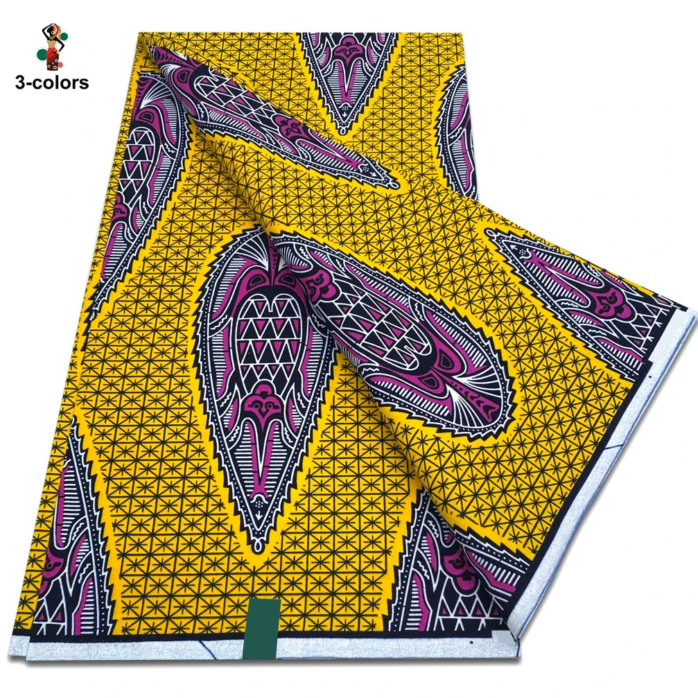 Newest African Ankara Wax Fabric - 100% Cotton Soft Dutch Hollandais Pagne Print for Dresses & Sewing