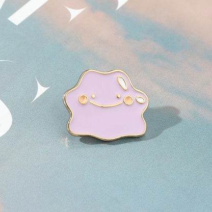Cartoon Smile Cloud Enamel Brooch - Cute Metal Lapel Pin for Bags and Collars