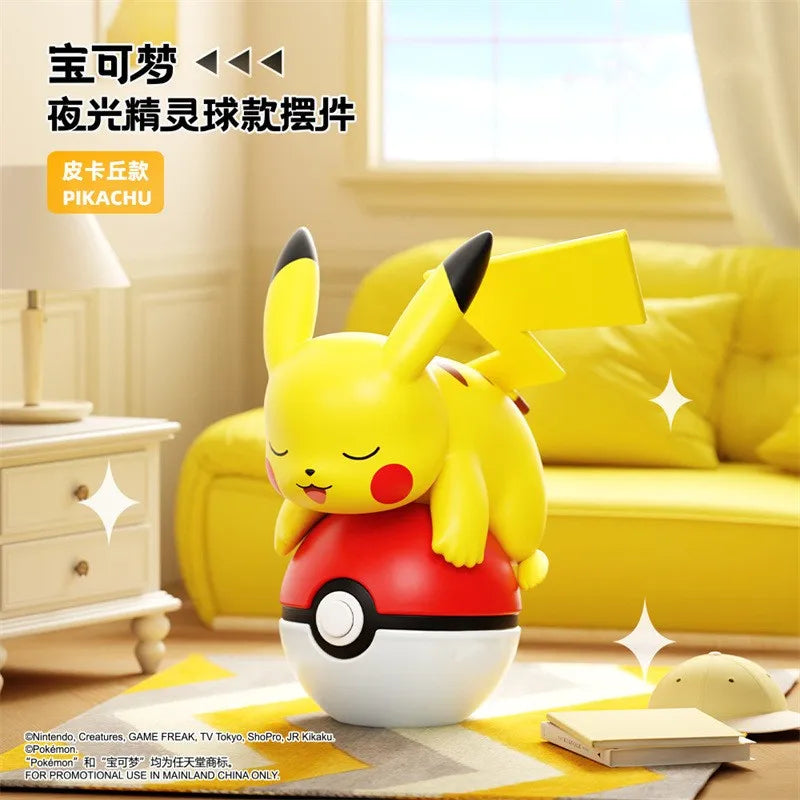 Authentic Pokémon Poké Ball Lying Plush Dolls – Handmade Pikachu & Charmander Figure Model Ornament, Kids Toy & Christmas Gift Collectible