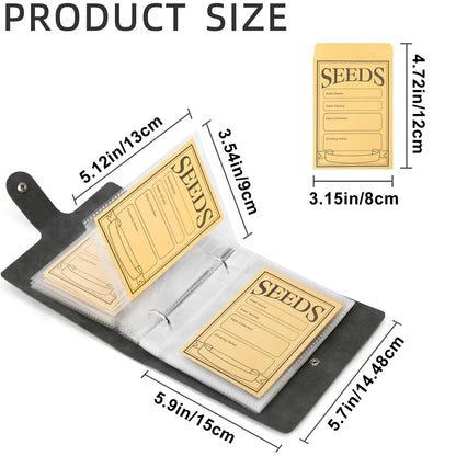 Garden Seed Storage Organizer Binder – 50 Self-Sealing Seed Envelopes for Easy Seed Packet Organization