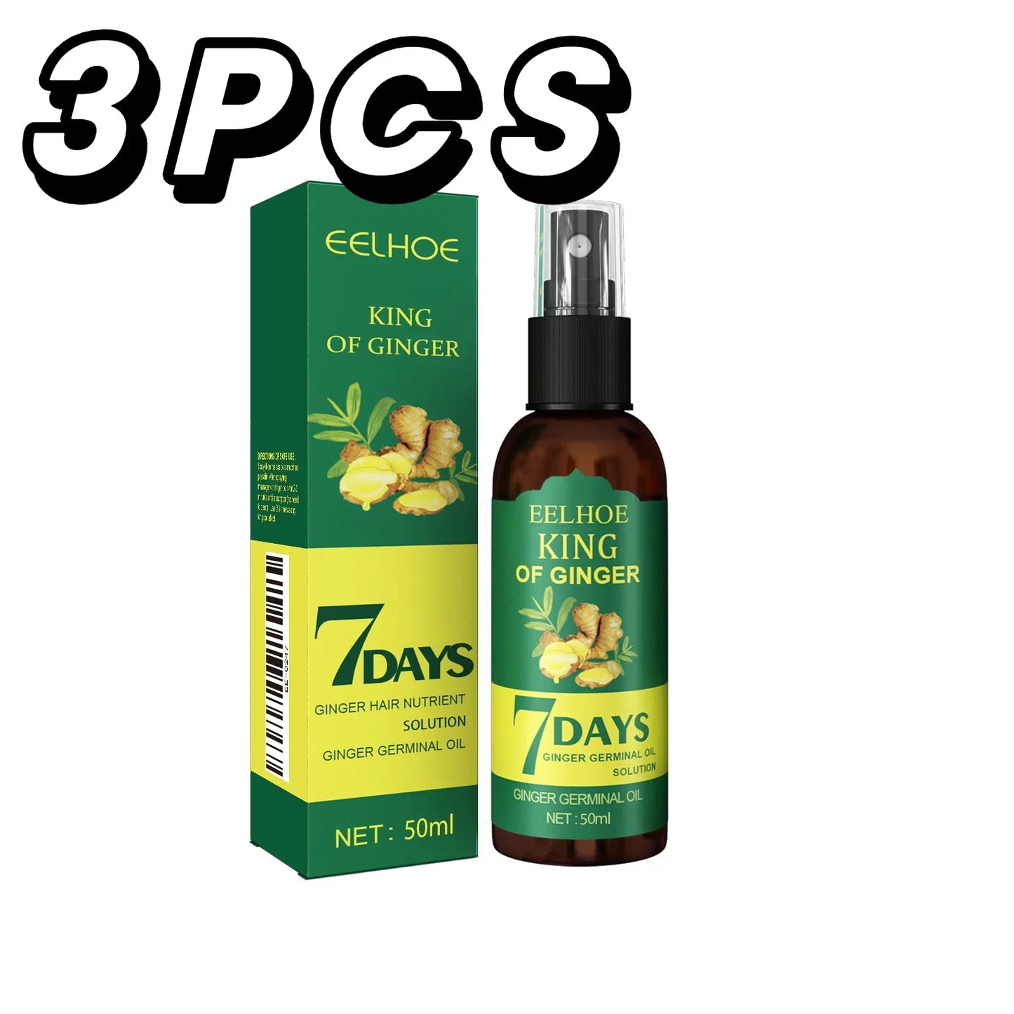 Ginger Hair Growth Serum Spray - Nourishing Scalp Treatment for Stronger Roots, Shine & Hair Care
