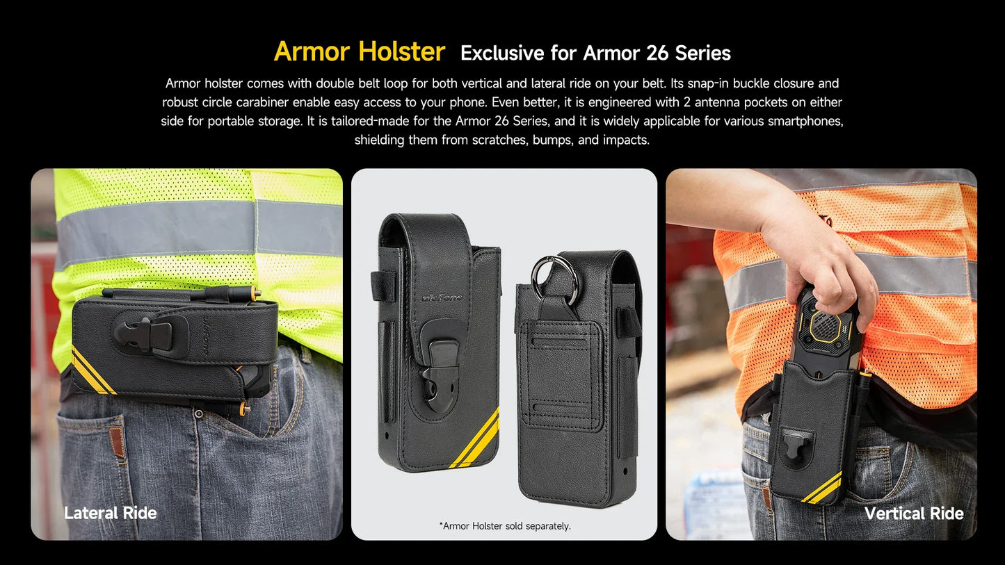 Ulefone Armor 26 Ultra 5G Rugged Waterproof Smartphone - 120W Fast Charging, 15600mAh, 200MP+64MP, 24GB+512GB, NFC