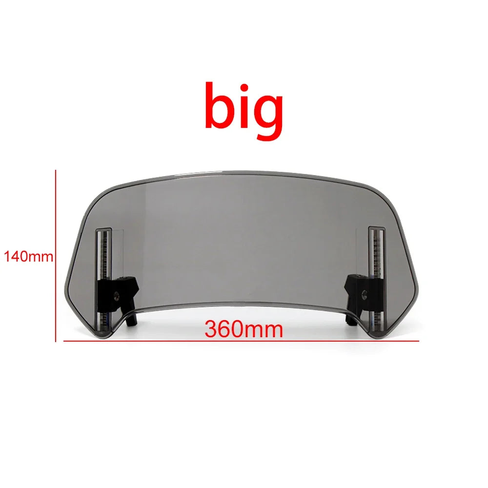 Universal Motorcycle Windshield Extension - Adjustable Clamp-On Windscreen Spoiler Deflector for All Bikes