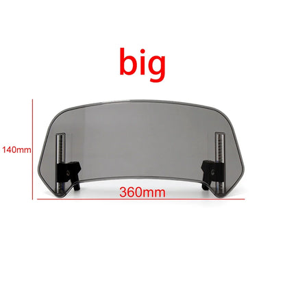 Universal Motorcycle Windshield Extension - Adjustable Clamp-On Windscreen Spoiler Deflector for All Bikes