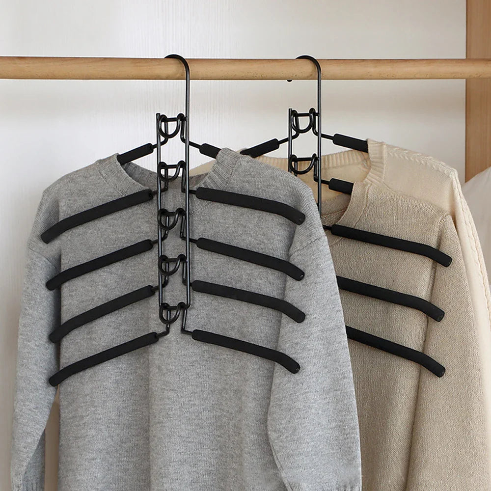 5-Layer Wall-Mounted Clothes Hanger – Detachable One-Piece Drying Rack for Indoor Space-Saving Storage