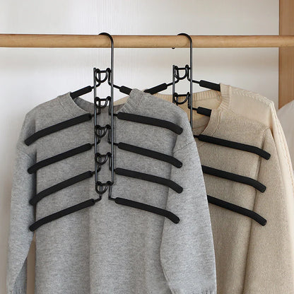 5-Layer Wall-Mounted Clothes Hanger – Detachable One-Piece Drying Rack for Indoor Space-Saving Storage