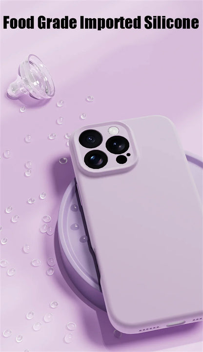 Luxury Liquid Silicone Magsafe Case — Smooth Wireless Charging Cover for iPhone 12-17 Pro Max & Air Models
