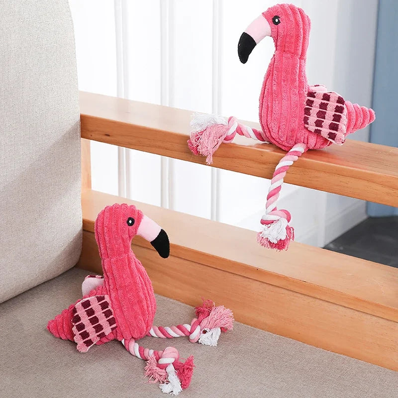 Animal Shape Plush Dog Toy – Squeaky, Bite-Resistant Corduroy Toy for Puppies, Dogs, and Cats