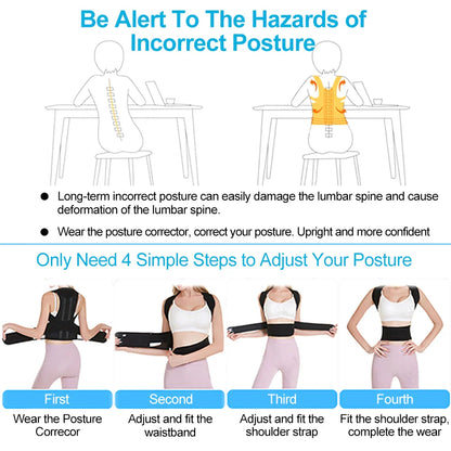 Back Posture Corrector Belt — Shoulder Support & Spine Brace for Upper & Lower Back Pain Relief | Clavicle Posture Vest