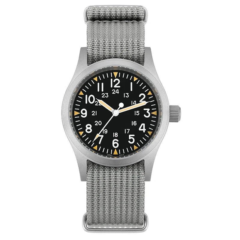 Militado ML05 Vintage Quartz Watch 38mm with VH31 Movement, Domed Sapphire Crystal, AR Coating & Luminous Dial