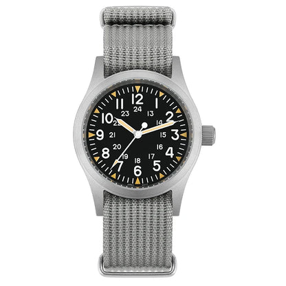 Militado ML05 Vintage Quartz Watch 38mm with VH31 Movement, Domed Sapphire Crystal, AR Coating & Luminous Dial