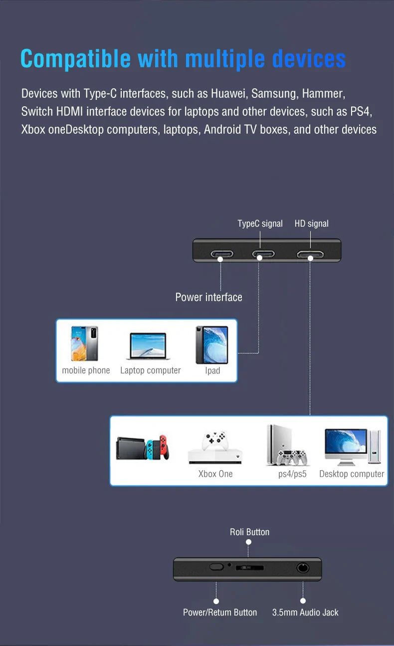 Anmite 10.5" Portable Monitor — 1280P HDR, 16:10 Low Blue Light Display for Xbox, PS4/PS5, Switch, PC & Laptop Extension