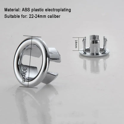 Brass Bathroom Sink Overflow Cover Cap – Chrome Trim Basin Faucet Hole Ring Insert Replacement, Bathroom Accessories for Universal Fit & Easy Installation