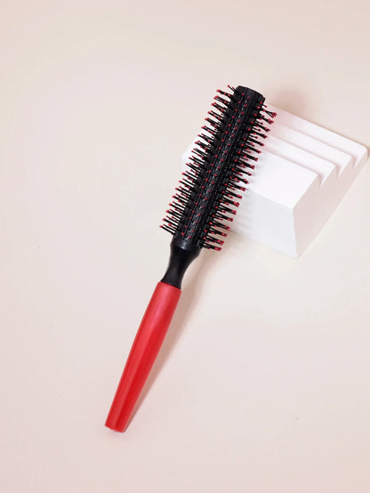 Professional Anti-Static Cylindrical Hair Styling Comb – Nylon Bristle Round Roller for Wigs & Real Hair
