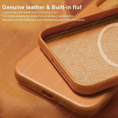 iPhone MagSafe Leather Case - Original Animated Cover for iPhone 13/14/15/16 Pro Max with Magnetic Wireless Charging Support